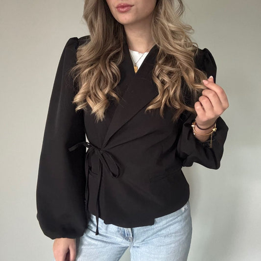 NORA BLAZER STRIK ZWART