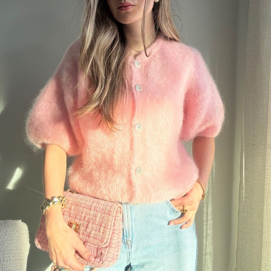 NOÉ VEST MOHAIR ROZE