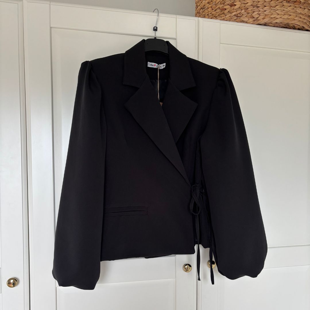 NORA BLAZER STRIK ZWART