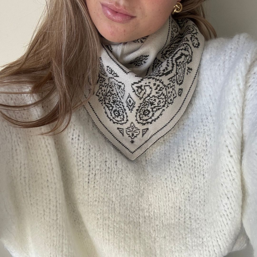 KUJTEN-INSPIRED SJAALTJE GROEN/BEIGE