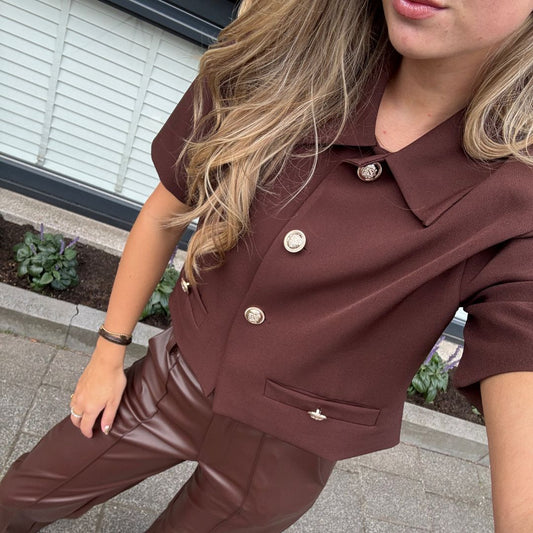 VALERIA TOP DONKERBRUIN