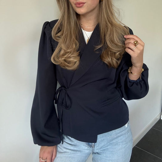 NORA BLAZER STRIK DONKERBLAUW