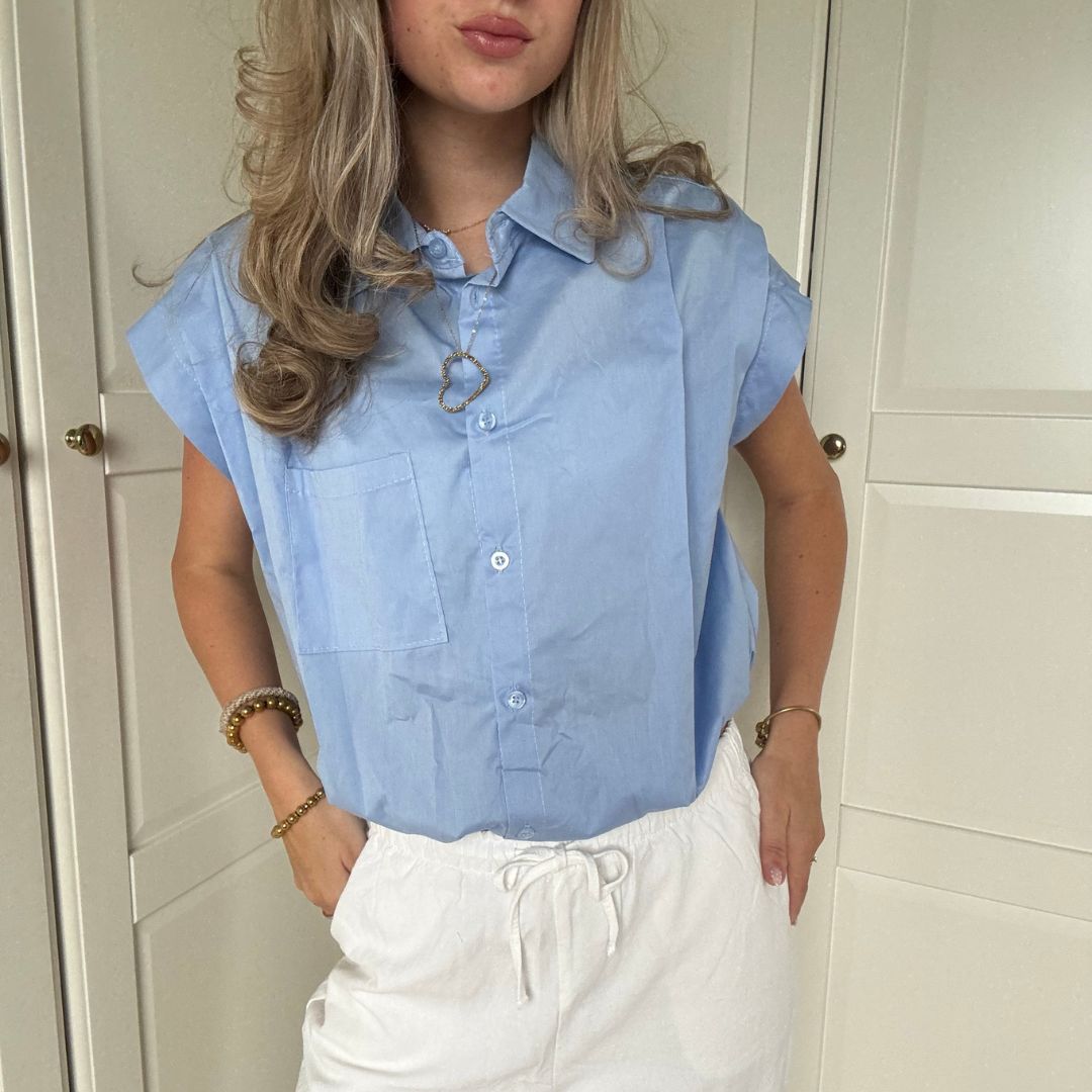 MAYA BLOUSE LICHTBLAUW