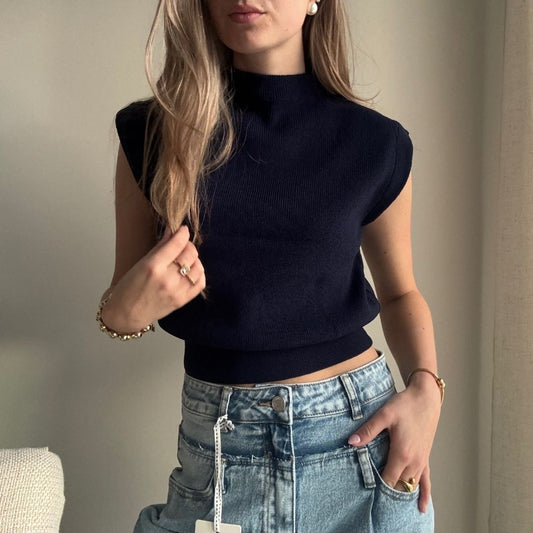 LUCY TOP DONKERBLAUW