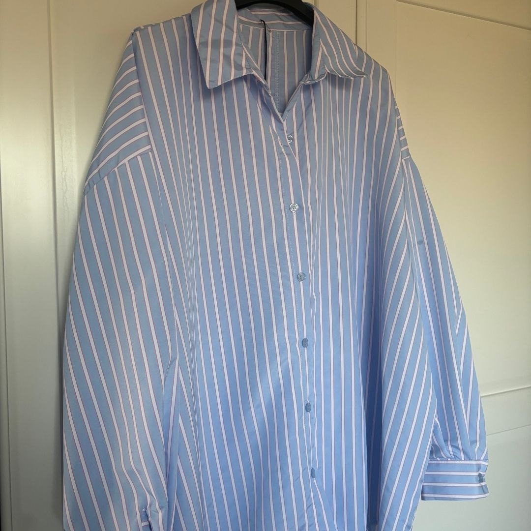 JOLIE BLOUSE BLAUW/ROZE