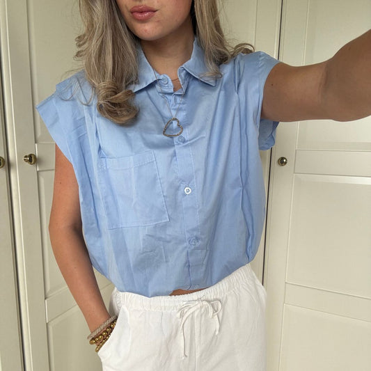 MAYA BLOUSE LICHTBLAUW